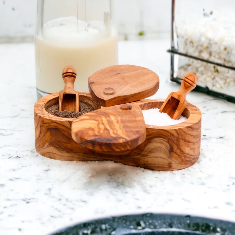 Salt and Pepper Holder with  Spoons