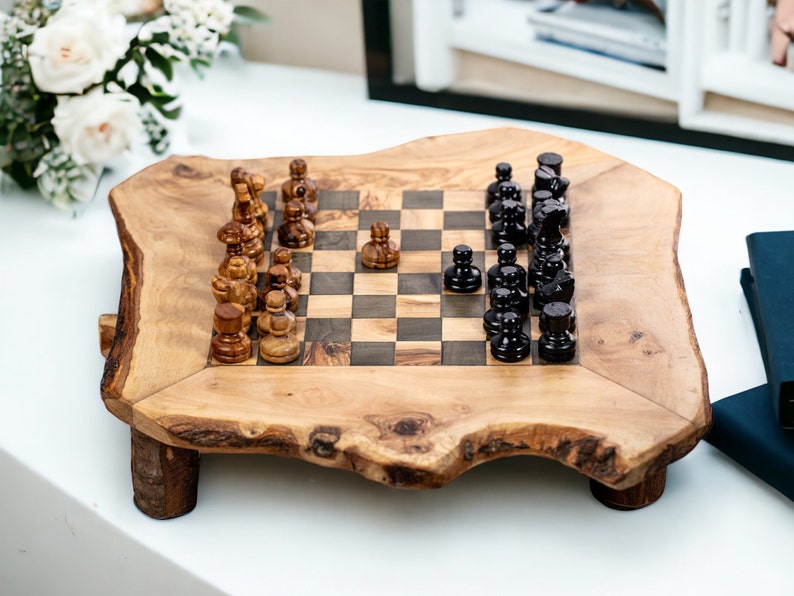 Handcrafted Olive Wood Chessboard