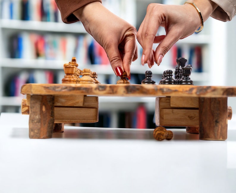 Handcrafted Olive Wood Chessboard